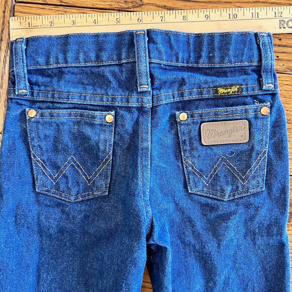 Wrangler Boys 7 REG Dark Wash Denim Jeans Classic Cowboy Cut - Picture 4 of 8